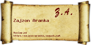 Zajzon Aranka névjegykártya