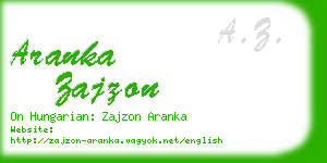 aranka zajzon business card